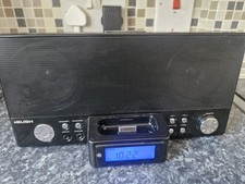 Bush-B12IP IPod Speaker Dock with Power Adapter Radio Alarm Clock Tested Working