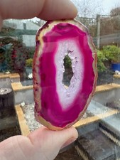 Pink  Agate Crystal Slice (UK