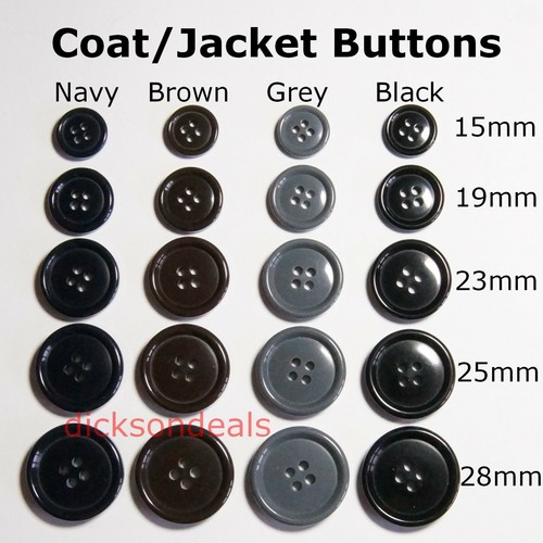 Coat jacket buttons - coat, black