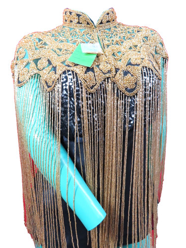 Beaded sequin fringe collar - &,