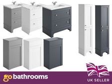 Classic Modern Bathroom Vanity Unit White Grey Marble Quartz 650 800 1000mm