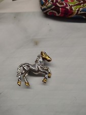 Silver Toned Horse Gold Toned