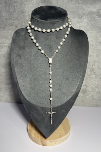 Vintage rosary beads silver - rosary,