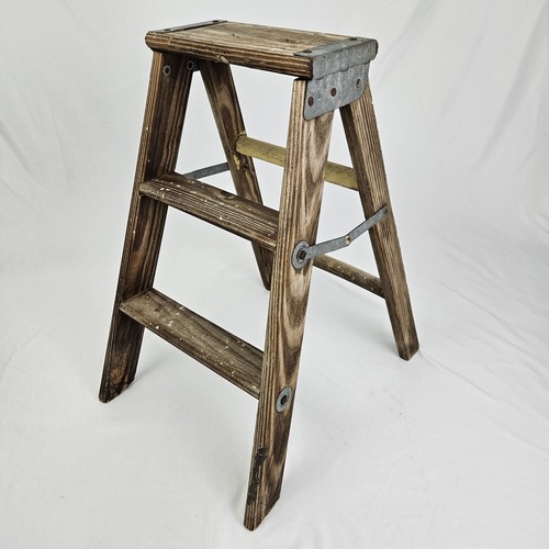 Vintage wooden step ladder - wooden,