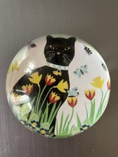 Bubbles Cat Glass Paperweight