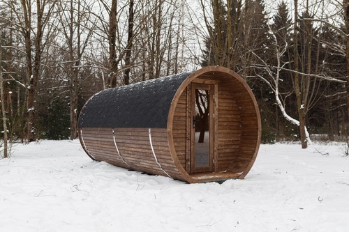 Person barrel sauna with - person,
