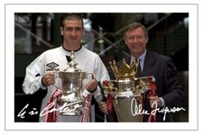 ALEX FERGUSON & ERIC CANTONA Signed Autograph PHOTO Print MANCHESTER UNITED 