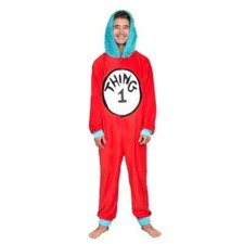 Seuss Thing 1 & 2 Interchangeable Patches Adult Halloween Cosplay Costume (Med)