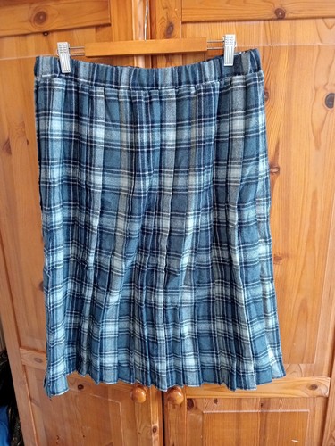 Ladies blue pleated tartan - ladies,