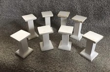 White Plaster Wedding Cake Columns, Vintage, 8-Pack, 2 Sizes