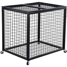 Rolling Sports Ball Storage Cart Garages Sports Equipment Organizer Steel