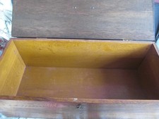 Solid oak vintage chest with brass handles