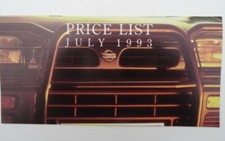 Nissan Price List 1993 - Micra,Sunny,100NX,200SX,300SX,Patrol,Serana,Primera,Max