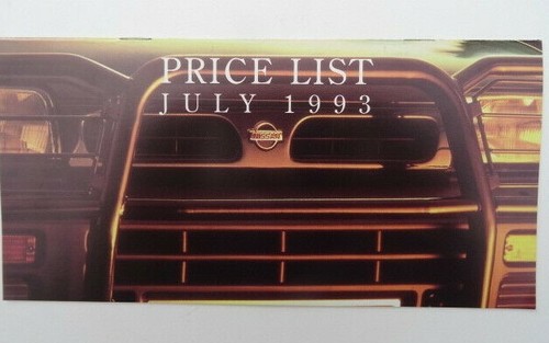 Nissan price list 1993 - nissan,