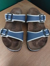 Birkenstock Birkis Arizona Size 3.5 / 36 Blue White Sandals Narrow Fit 
