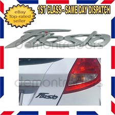 Ford Fiesta Rear Boot Badge Emblem Logo Letters MK7 MK7.5 Chrome Silver Sticker