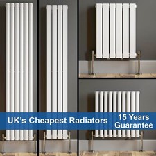 Designer Radiator Vertical Horizontal White Flat Panel Oval Column Double Rads