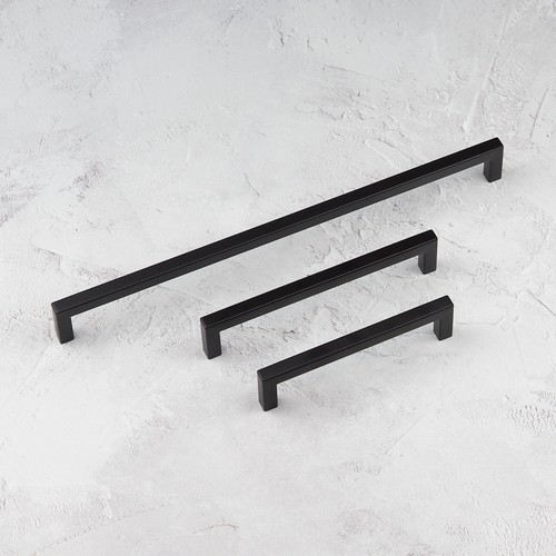 Black kitchen door handle - black, matt