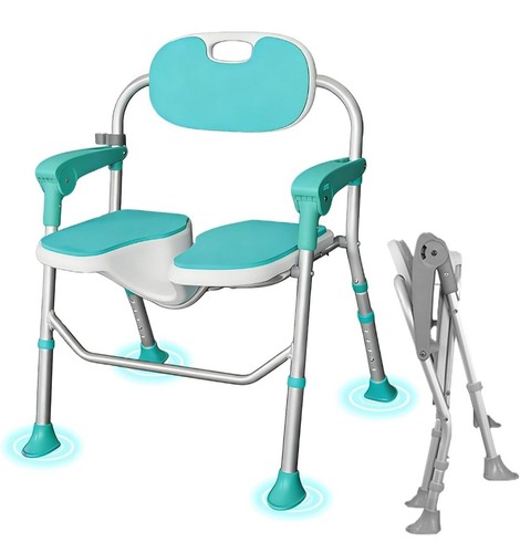 Folding shower chair with - , arms