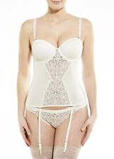 Ivory Bridal Multiway Basque / Long-line Bra with Detachable Suspender Straps