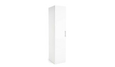 Habitat Munich 1 Door Wardrobe White Gloss Modern and Stylish Bedroom Storage
