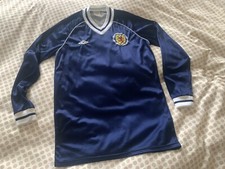 Rare Vintage Umbro Scotland Matchworn/prepared LS Football Shirt 1982 40inch #17