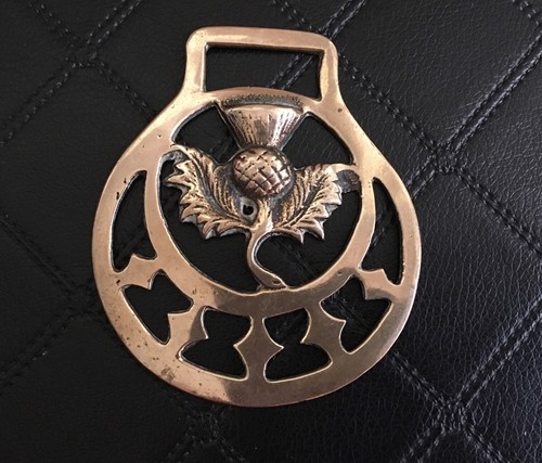 Vintage thistle horse brass - vintage,