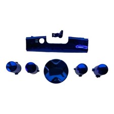 Chrome Blue Custom Button Replacement Accessory Kit for Xbox 360 Controller