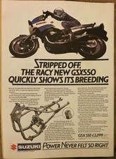 1983 SUZUKI GSX550. A4 Single-Page Original Colour Magazine Advert