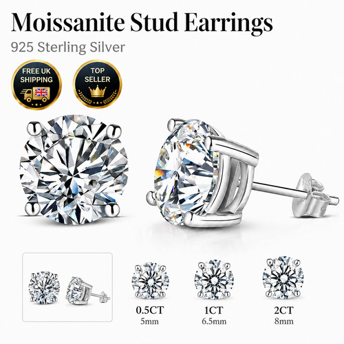 Moissanite stud earrings 925 - stud,