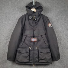 NAPAPIJRI Jacket Men M Medium Black Skidoo Open Coat Waterproof Hooded Insulated