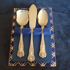 Vintage EPNS A1 Kings Pattern Serving Set - Condiment Spoons 