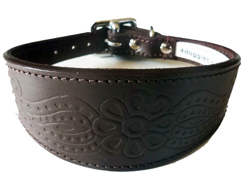 Brown leather embossed paisley - leather,