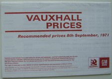 Vauxhall Range Prices 1971 Viva Firenza Cresta Viscount Victor 4/90 Ventora