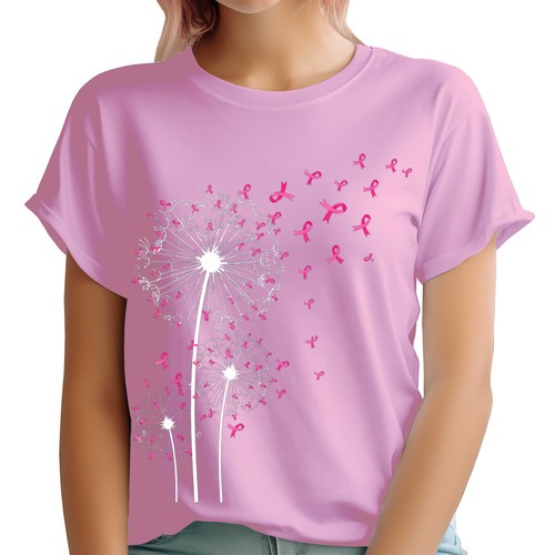 Pink ribbon dandelion hope - dandelion,