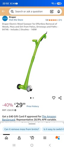 Draper electric weed sweeper - electric,