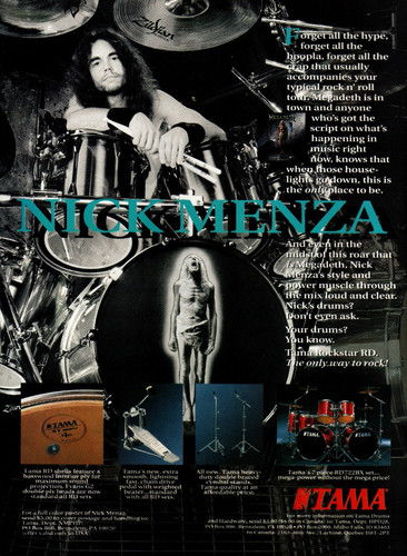 Vtg 90s nick menza tama - vtg,