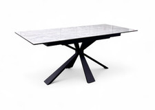 Furniture Village 'Crete’ White Ceramic Top Small Extending Dining Table 180cm