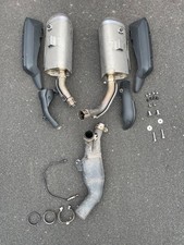 2012 Yamaha YZF-R1 motorcycle OEM exhaust cans (pair) and downpipe inc. CAT