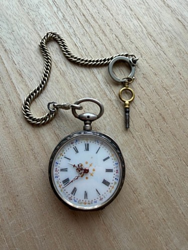 Antique key wind pocket - antique, watch