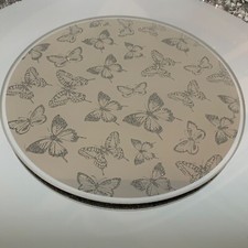 20cm White Silver Glittery