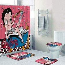 Betty Boop Cartoon Character Printed Shower Curtain or Bathroom Set.