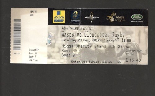 Used rugby union ticket - rugby,