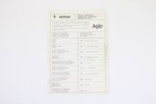 1976-80 Ferrari 208 308 AGIP Lubrication Comparison Chart Manual Supplement