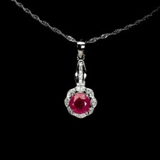 Silver Pendant Ruby Genuine