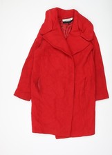 Jaeger Women’s Red Wool Blend Mid-Length Coat UK 10