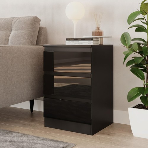 Black modern glossy - black, 3-drawer