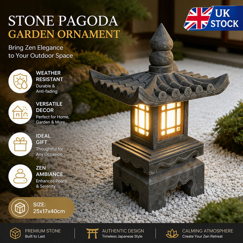 Stone garden pagoda - stone,