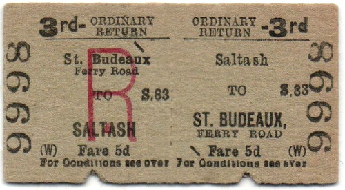 Btc railway ticket saltash - ticket,