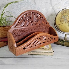 Hand Carved Wooden Letter Rack